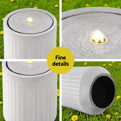 Gardeon Solar Fountain Water Feature Outdoor Fountain LED Lights Beige-Home &amp; Garden &gt; Fountains &gt; Fountain &amp; Ponds Accessories-PEROZ Accessories