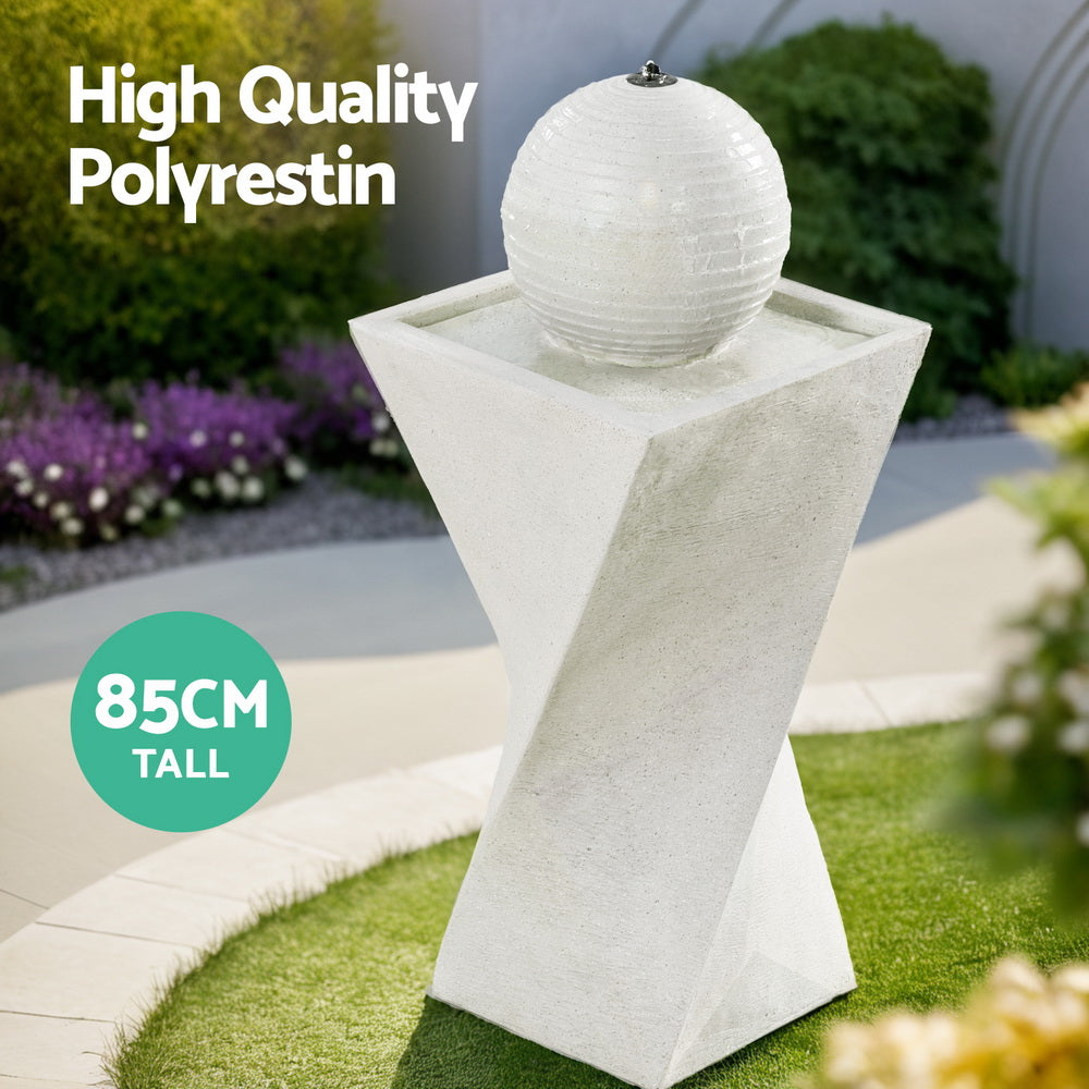 Gardeon Solar Fountain Water Feature Bird Bath Outdoor Garden LED Lights Ball 85CM-Home &amp; Garden &gt; Fountains &gt; Fountain &amp; Ponds Accessories-PEROZ Accessories