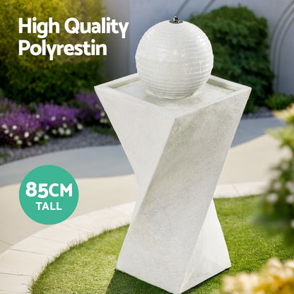 Gardeon Solar Fountain Water Feature Bird Bath Outdoor Garden LED Lights Ball 85CM-Home &amp; Garden &gt; Fountains &gt; Fountain &amp; Ponds Accessories-PEROZ Accessories