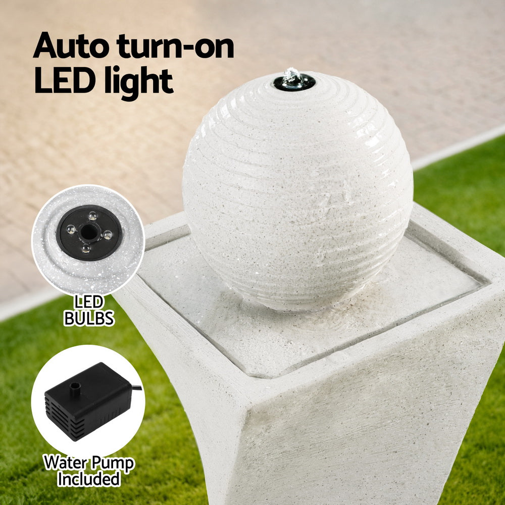 Gardeon Solar Fountain Water Feature Bird Bath Outdoor Garden LED Lights Ball 85CM-Home &amp; Garden &gt; Fountains &gt; Fountain &amp; Ponds Accessories-PEROZ Accessories