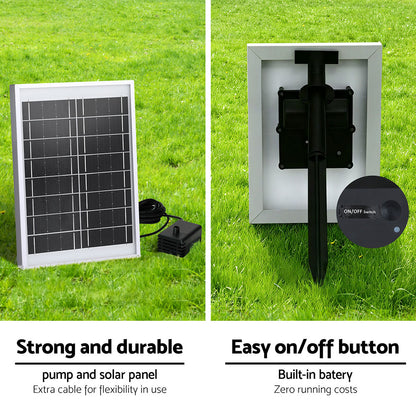 Gardeon Solar Fountain Water Feature Outdoor Fountain Indoor 3-Tier Bowl Cascading Grey-Home &amp; Garden &gt; Fountains &gt; Fountain &amp; Ponds Accessories-PEROZ Accessories