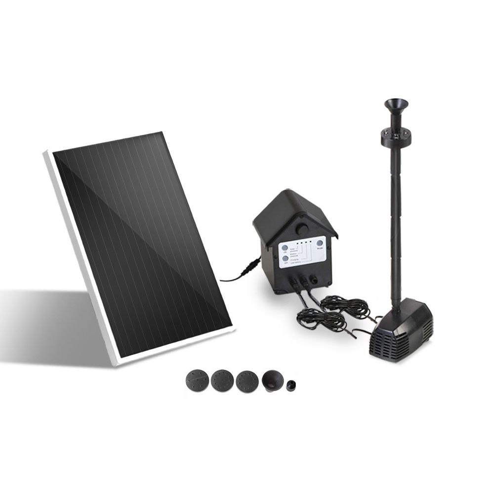 Gardeon Solar Pond Pump Submersible Water Fountain with Battery Kit LED Lights 4FT-Fountains-PEROZ Accessories