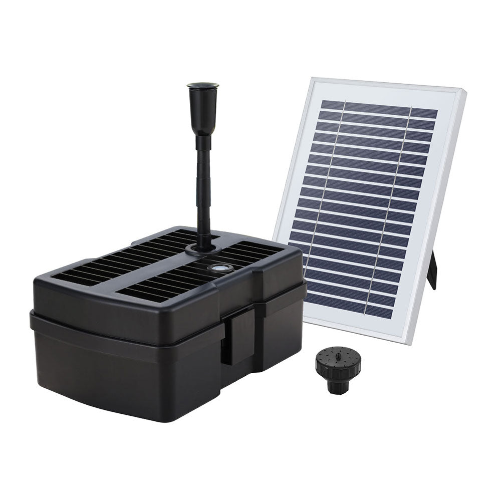Gardeon Solar Submersible Water Pond Fountain Pump with Filter Box 4.6FT 470L/H-Home &amp; Garden &gt; Fountains &gt; Fountains &amp; Ponds-PEROZ Accessories