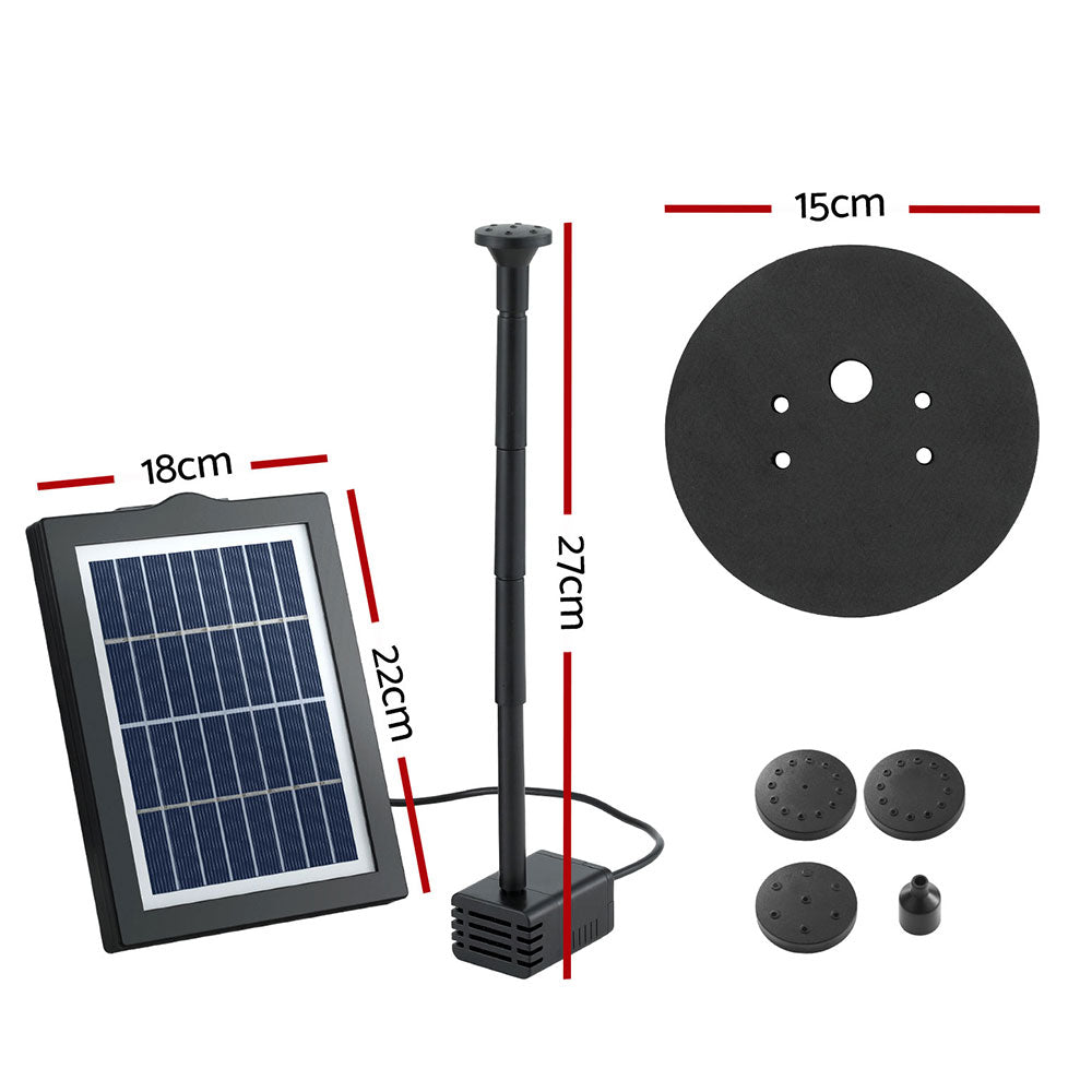 Gardeon Solar Pond Pump Water Fountain Submersible Floating Bird Bath 190L/H-Home &amp; Garden &gt; Fountains &gt; Fountains &amp; Ponds-PEROZ Accessories