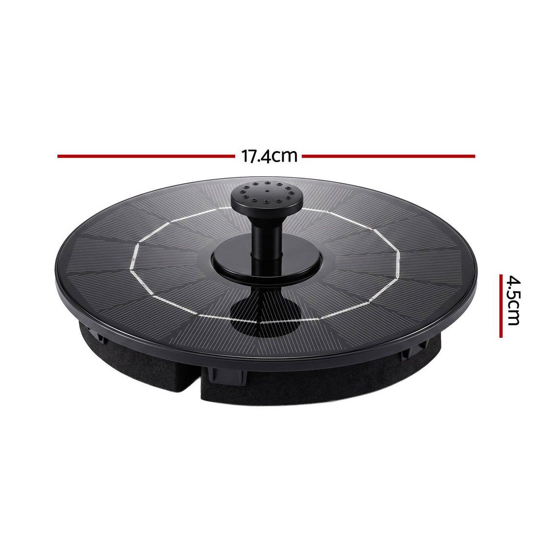 Gardeon Solar Fountain Pump Bird Bath Water Feature 17cm 165L/h Flow Black-Home &amp; Garden > Fountains > Fountains &amp; Ponds-PEROZ Accessories