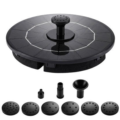 Gardeon Solar Fountain Pump Bird Bath Water Feature 17cm 165L/h Flow Black
