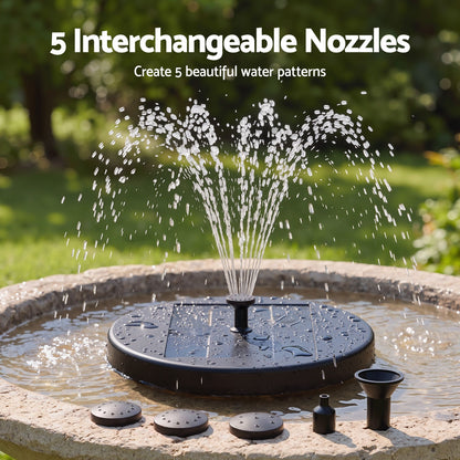 Gardeon Solar Fountain Pumps Bird Bath Battery Backup LED Remote Black 27cm