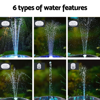Gardeon Floating Solar Pond Water Fountain Pump Outdoor Fountains LED Light-Home &amp; Garden &gt; Fountains &gt; Fountains &amp; Ponds-PEROZ Accessories