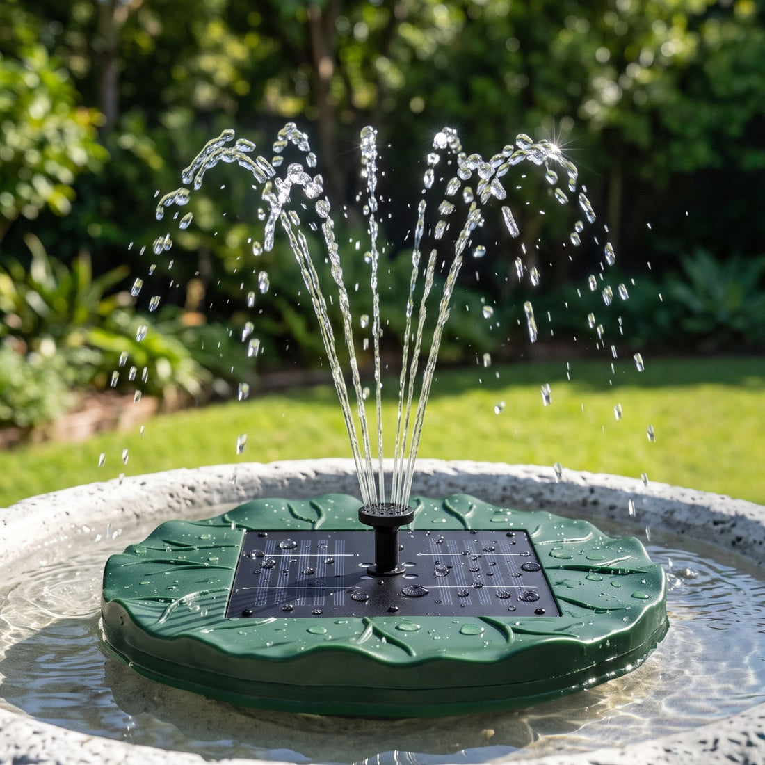 Gardeon Solar Fountain Pumps Bird Bath Floating Lotus Desig Water Feature 31cm-Home &amp; Garden > Fountains > Fountains &amp; Ponds-PEROZ Accessories