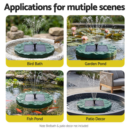 Gardeon Solar Fountain Pumps Bird Bath Floating Lotus Desig Water Feature 31cm