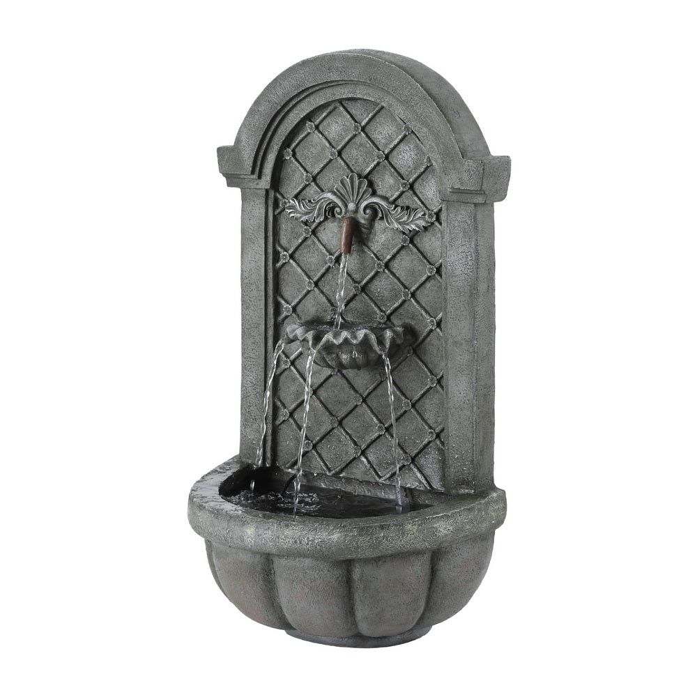 Gardeon Solar Fountain Water Feature Wall Mount Garden Fountains 80CM Grey-Home &amp; Garden &gt; Fountains-PEROZ Accessories