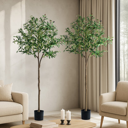 Livsip 2x Artificial Olive Tree Faux Potted Plants 150cm-Faux Plant-PEROZ Accessories