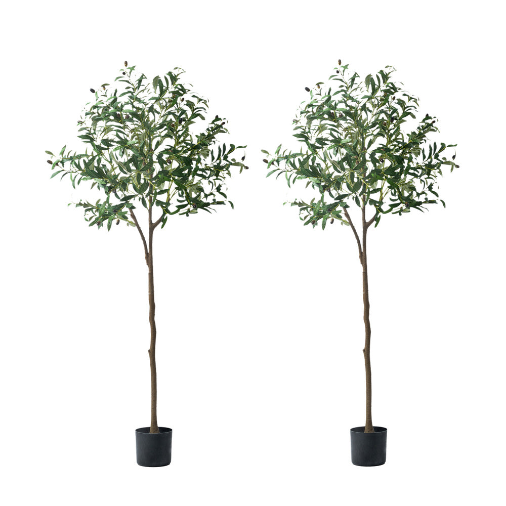 Livsip 2x Artificial Olive Tree Faux Potted Plants 150cm-Faux Plant-PEROZ Accessories