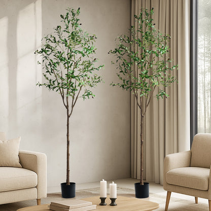 Livsip 2x Artificial Olive Tree Tall Faux Potted Plants 210cm-Faux Plant-PEROZ Accessories