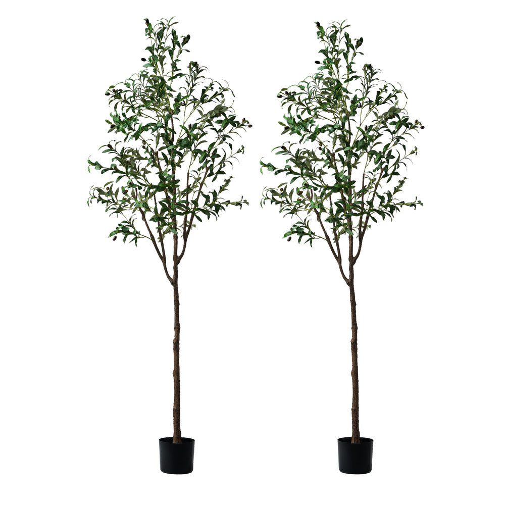 Livsip 2x Artificial Olive Tree Tall Faux Potted Plants 210cm-Faux Plant-PEROZ Accessories
