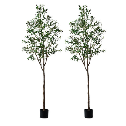 Livsip 2x Artificial Olive Tree Tall Faux Potted Plants 210cm-Faux Plant-PEROZ Accessories