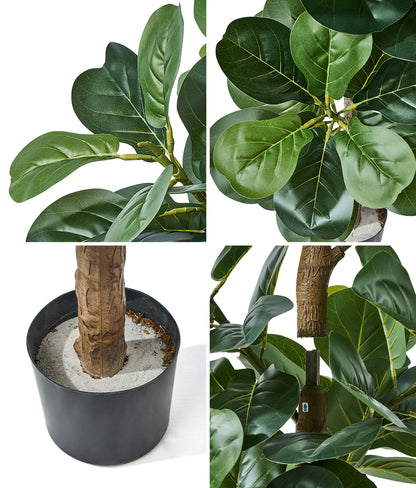 Livsip 2x Artificial Fiddle Leaf Fig Tree Lifelike Faux Plants 180cm-Faux Plant-PEROZ Accessories