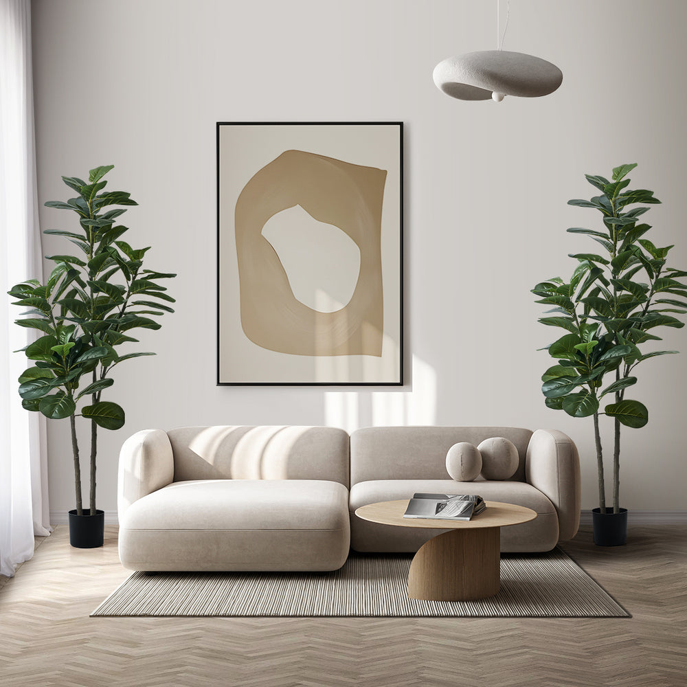 Livsip 2x Artificial Fiddle Leaf Fig Tree Lifelike Faux Plants 150cm-Faux Plant-PEROZ Accessories
