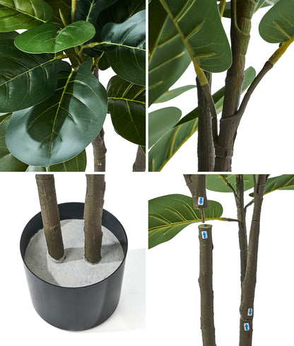 Livsip 2x Artificial Fiddle Leaf Fig Tree Lifelike Faux Plants 150cm-Faux Plant-PEROZ Accessories