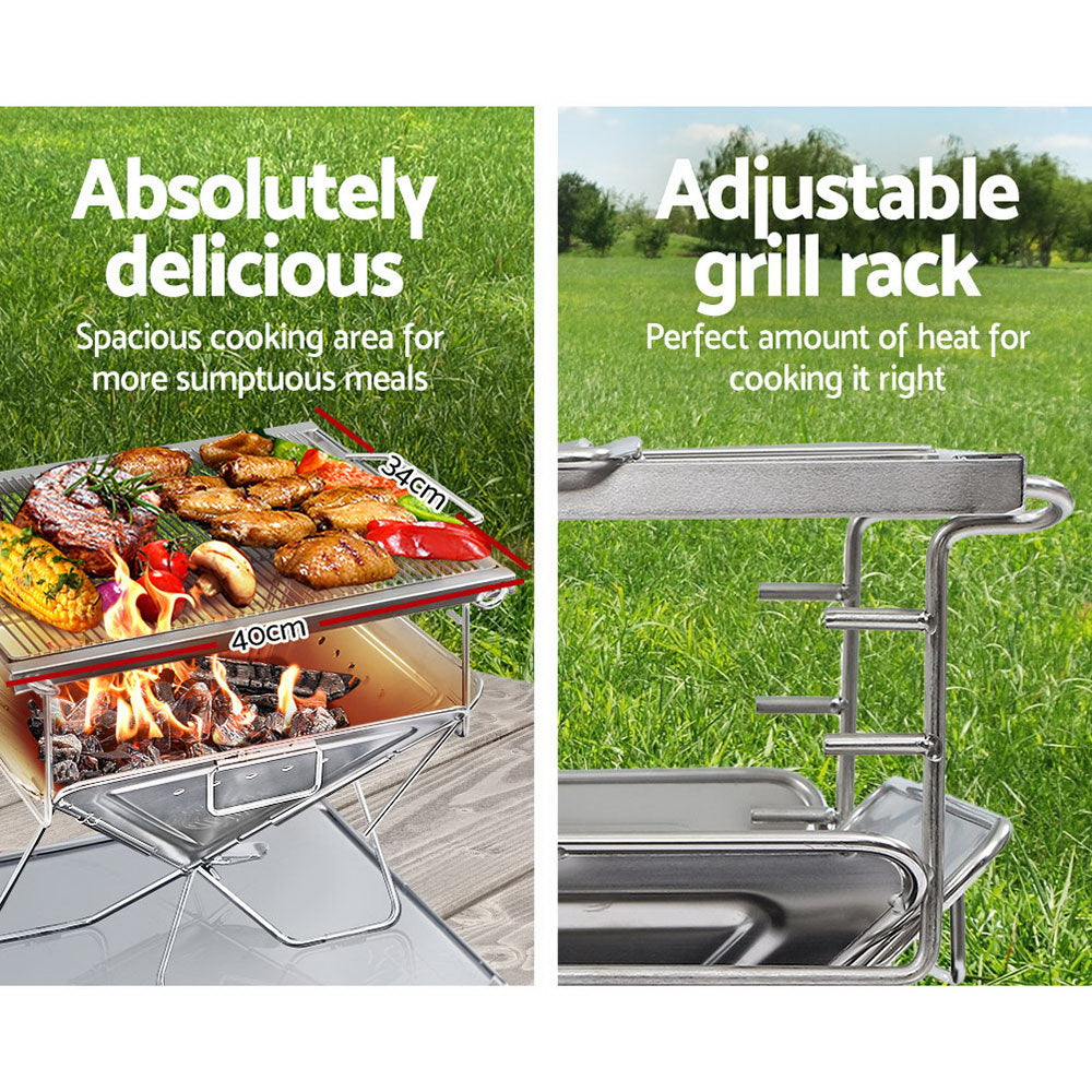 Grillz Fire Pit BBQ Grill with Carry Bag Camping-Home &amp; Garden &gt; BBQ-PEROZ Accessories