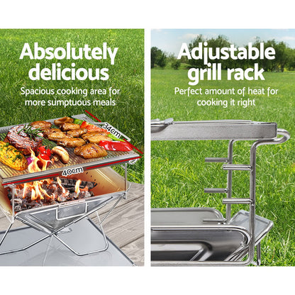 Grillz Fire Pit BBQ Grill with Carry Bag Camping-Home &amp; Garden &gt; BBQ-PEROZ Accessories