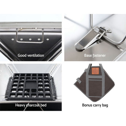 Grillz Fire Pit BBQ Grill with Carry Bag Camping-Home &amp; Garden &gt; BBQ-PEROZ Accessories