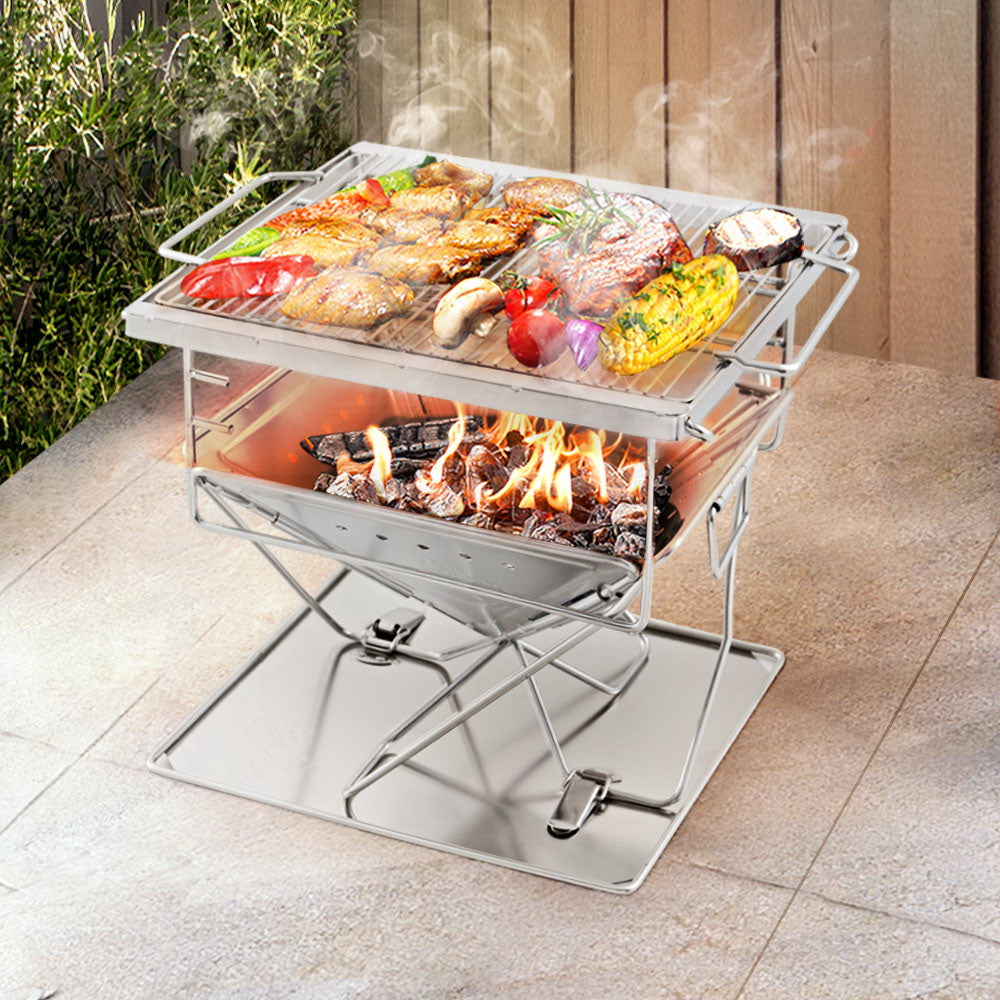 Grillz Fire Pit BBQ Grill with Carry Bag Camping-Home &amp; Garden &gt; BBQ-PEROZ Accessories