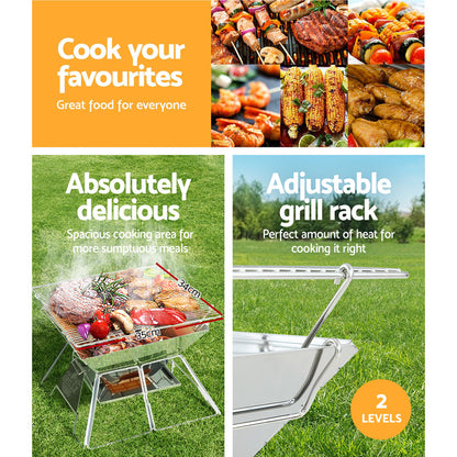 Grillz Fire Pit BBQ Grill with Carry Bag Portable-Home &amp; Garden &gt; Firepits-PEROZ Accessories