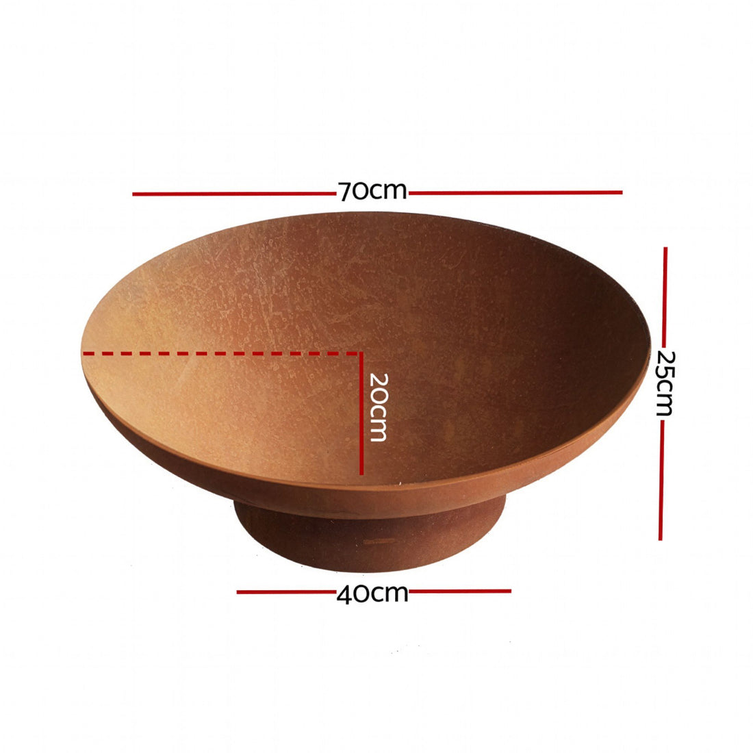 Grillz Fire Pit Bowl Cast Iron Rustic 70cm-Fire Pits-PEROZ Accessories