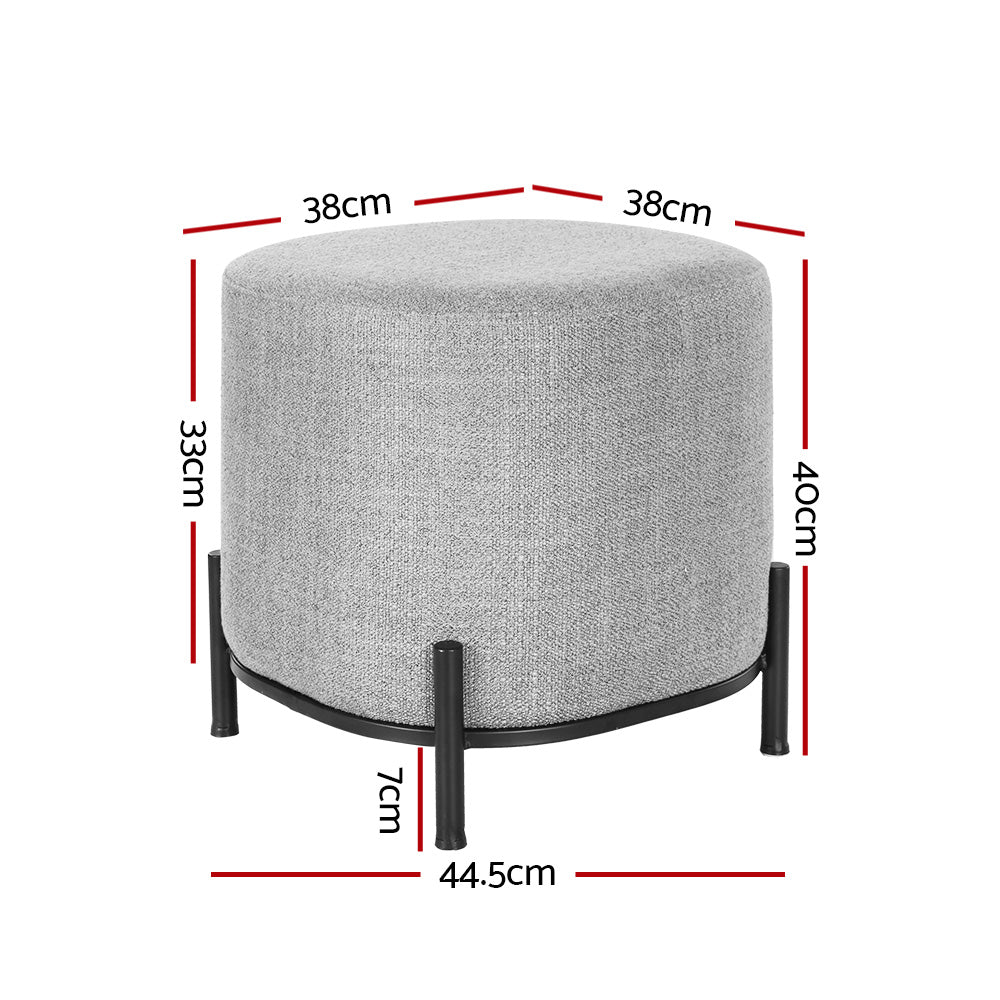 Artiss Ottoman Foot Stool Square Linen Grey-Furniture &gt; Living Room-PEROZ Accessories