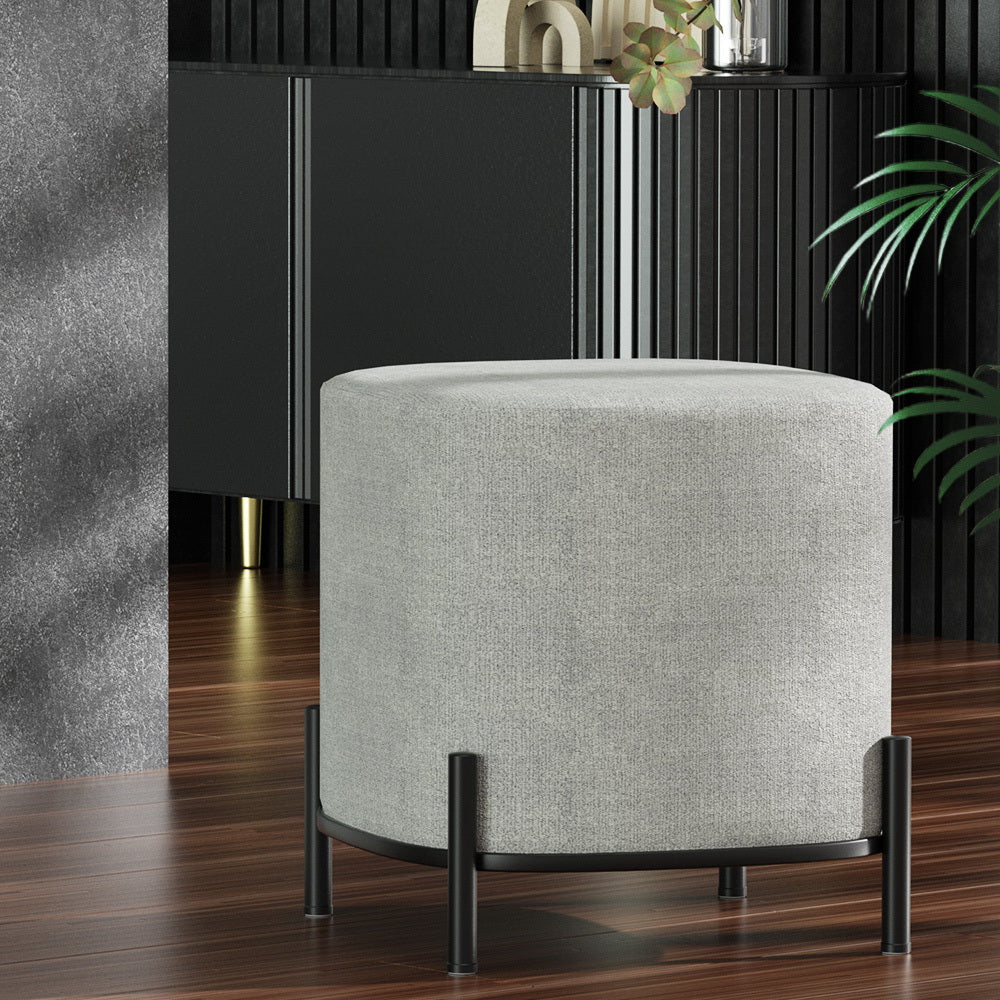 Artiss Ottoman Foot Stool Square Linen Grey-Furniture &gt; Living Room-PEROZ Accessories