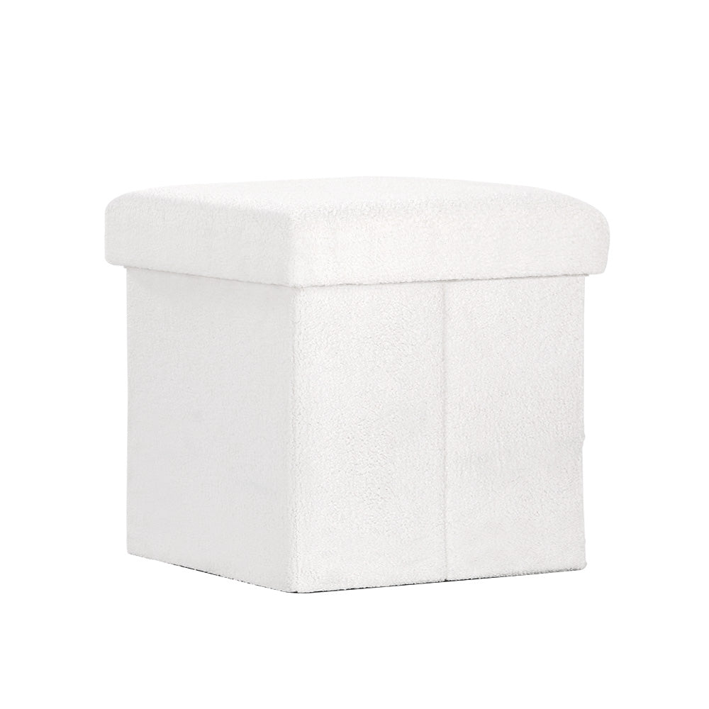 Artiss Ottoman Storage Foot Stool Vanity Square Teddy-Furniture &gt; Living Room-PEROZ Accessories