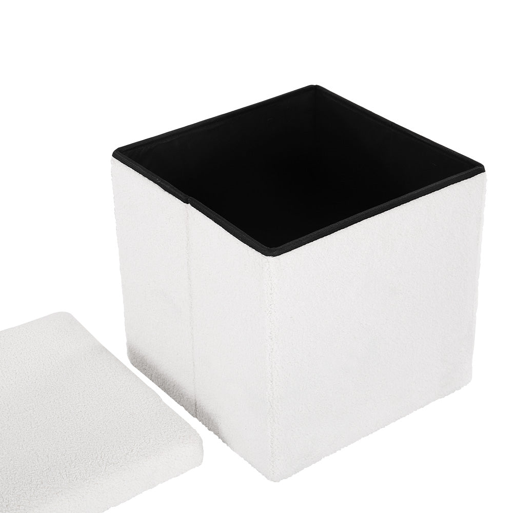 Artiss Ottoman Storage Foot Stool Vanity Square Teddy-Furniture &gt; Living Room-PEROZ Accessories
