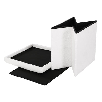 Artiss Ottoman Storage Foot Stool Vanity Square Teddy-Furniture &gt; Living Room-PEROZ Accessories