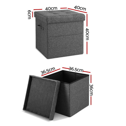 Artiss Storage Ottoman Rest Foot Stool Foldable-Furniture > Living Room > Ottomans &amp; Footstools-PEROZ Accessories