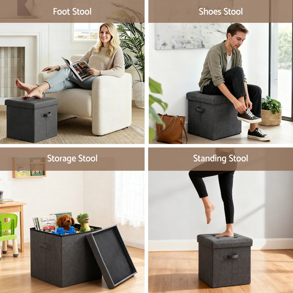 Artiss Storage Ottoman Rest Foot Stool Foldable-Furniture > Living Room > Ottomans &amp; Footstools-PEROZ Accessories