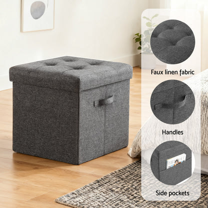 Artiss Storage Ottoman Rest Foot Stool Foldable-Furniture > Living Room > Ottomans &amp; Footstools-PEROZ Accessories