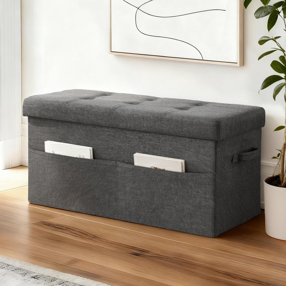 Artiss Storage Ottoman Foot Stool Rest Foldable-Furniture > Living Room > Ottomans &amp; Footstools-PEROZ Accessories