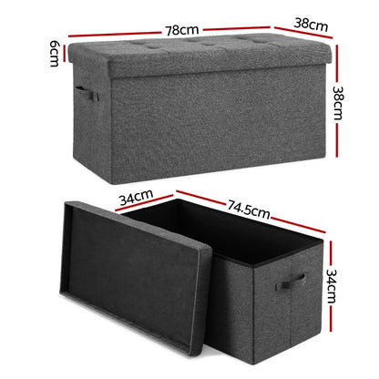 Artiss Storage Ottoman Foot Stool Rest Foldable-Furniture > Living Room > Ottomans &amp; Footstools-PEROZ Accessories