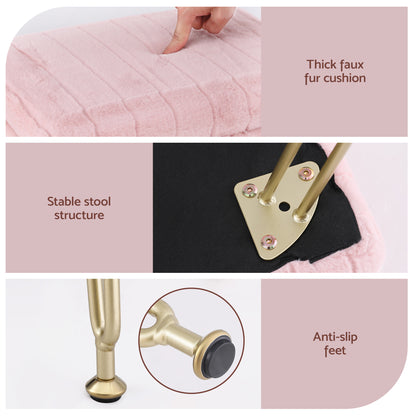 Artiss Storage Ottoman Vanity Foot Stool Pink-Furniture > Living Room > Ottomans &amp; Footstools-PEROZ Accessories