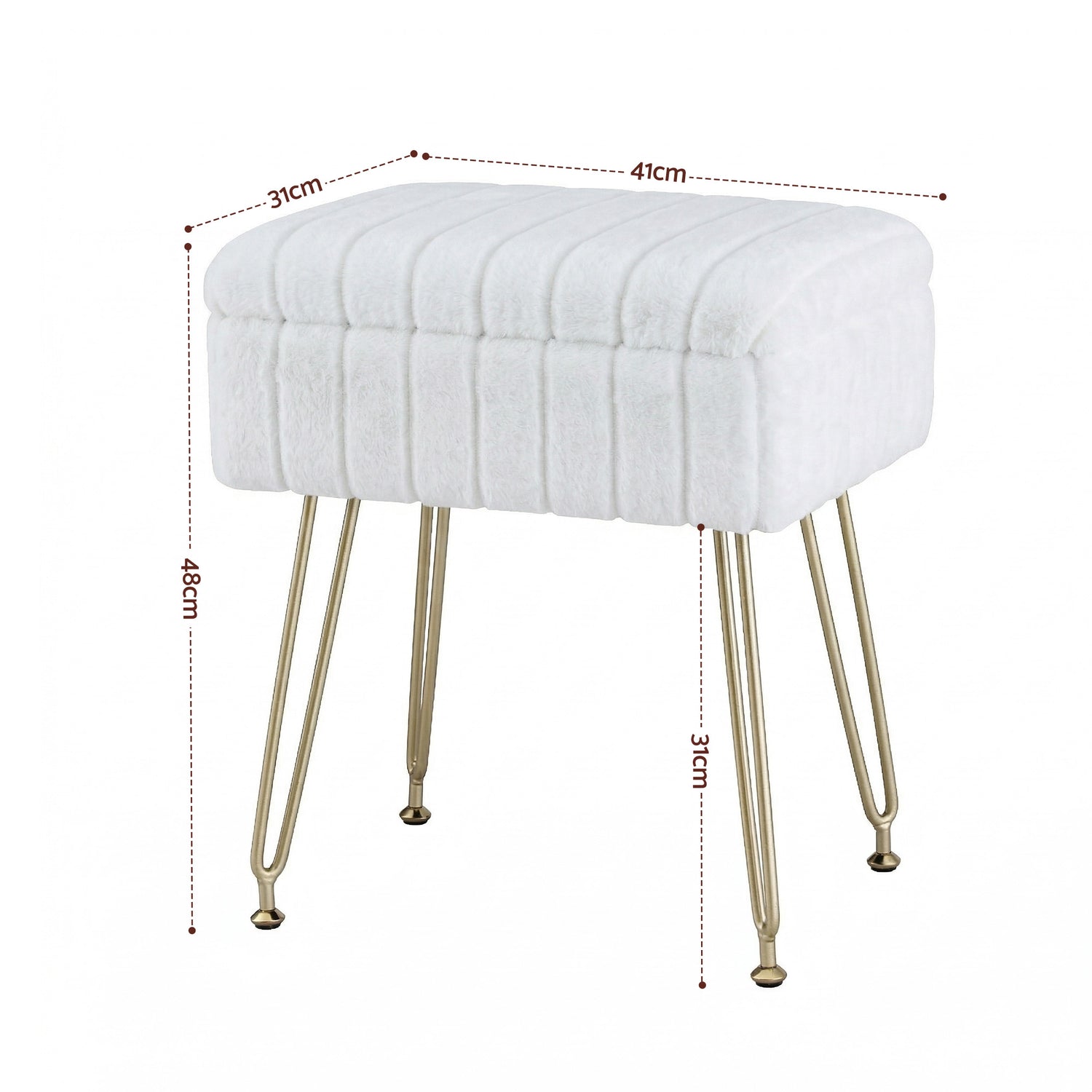 Artiss Storage Ottoman Vanity Foot Stool White-Furniture > Living Room > Ottomans &amp; Footstools-PEROZ Accessories