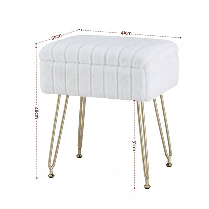 Artiss Storage Ottoman Vanity Foot Stool White-Furniture > Living Room > Ottomans &amp; Footstools-PEROZ Accessories