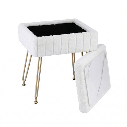 Artiss Storage Ottoman Vanity Foot Stool White-Furniture > Living Room > Ottomans &amp; Footstools-PEROZ Accessories