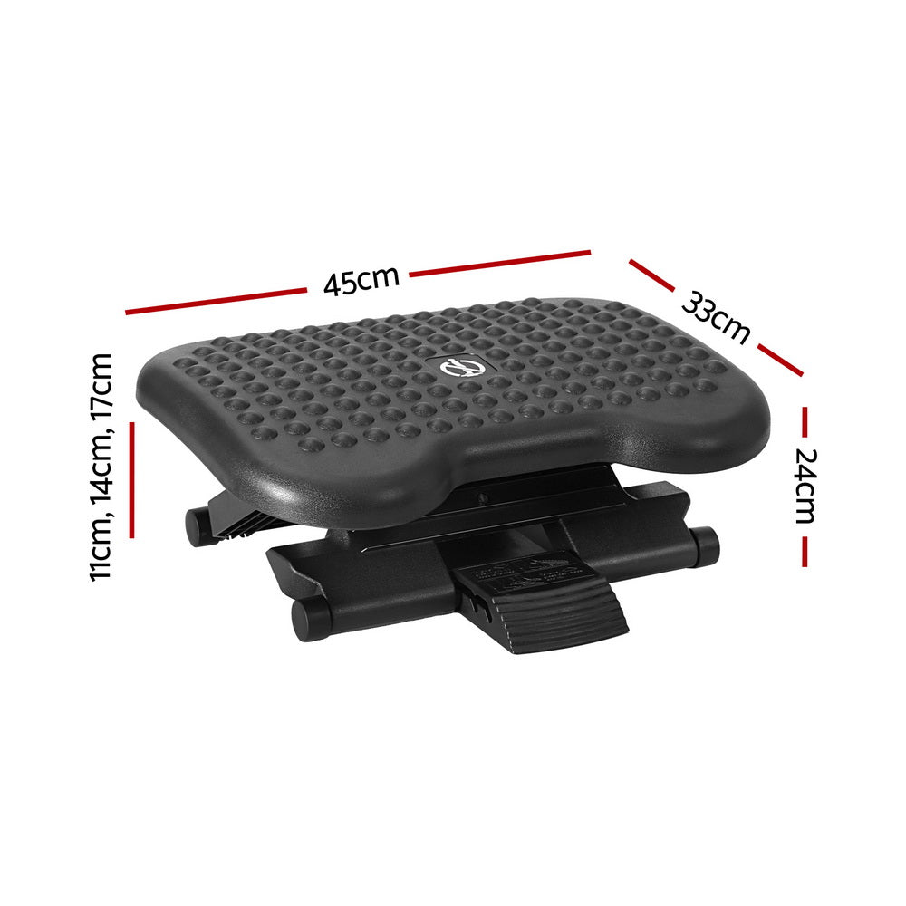 Artiss Foot Rest Stool Office Under Desk Angle Adjustable Footrest Massage Black-Furniture &gt; Office-PEROZ Accessories