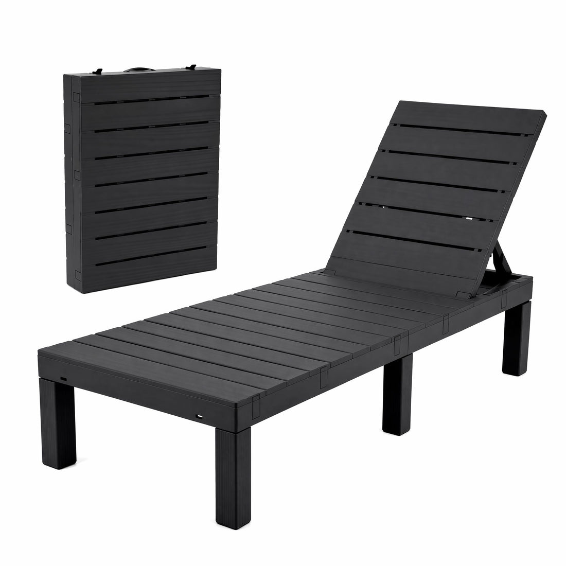 Gardeon Sun Lounge Outdoor Folding Recliner Patio Pool Beach Chair Slatted Black-Home &amp; Garden > Bedding > Bed Sheets-PEROZ Accessories