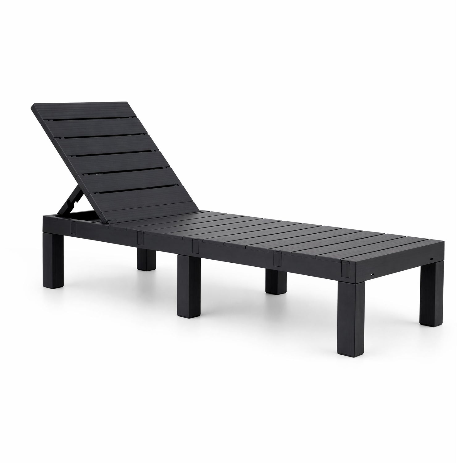 Gardeon Sun Lounge Outdoor Folding Recliner Patio Pool Beach Chair Slatted Black