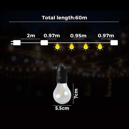 Mazam 60M Festoon String Lights LED Christmas Waterproof-Festoon Light-PEROZ Accessories