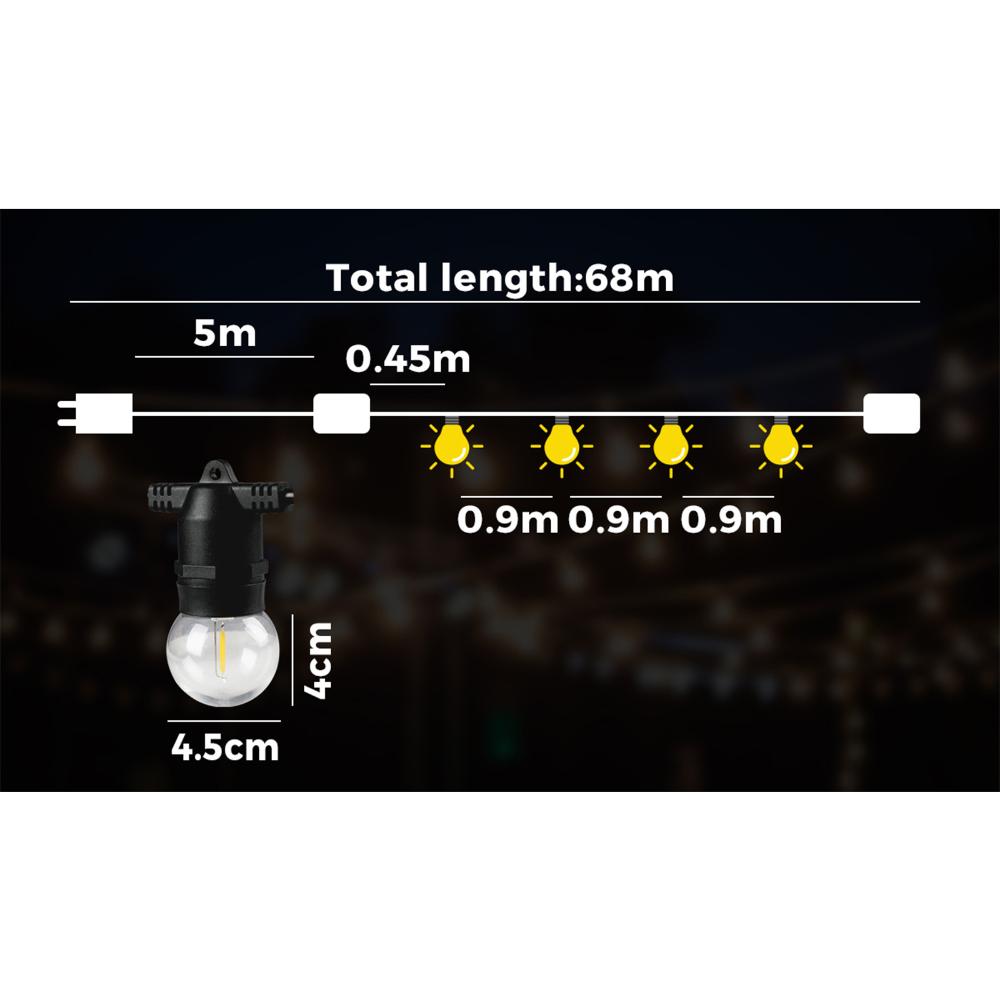 Mazam 68M LED Festoon String Lights Waterproof Decor-Festoon Light-PEROZ Accessories