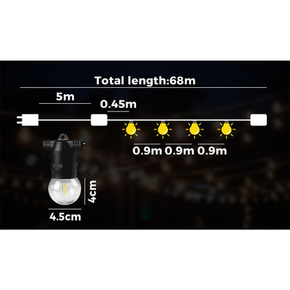 Mazam 68M LED Festoon String Lights Waterproof Decor-Festoon Light-PEROZ Accessories