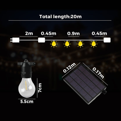 Mazam 20M Solar Festoon String Lights LED Christmas Waterproof-Festoon Light-PEROZ Accessories